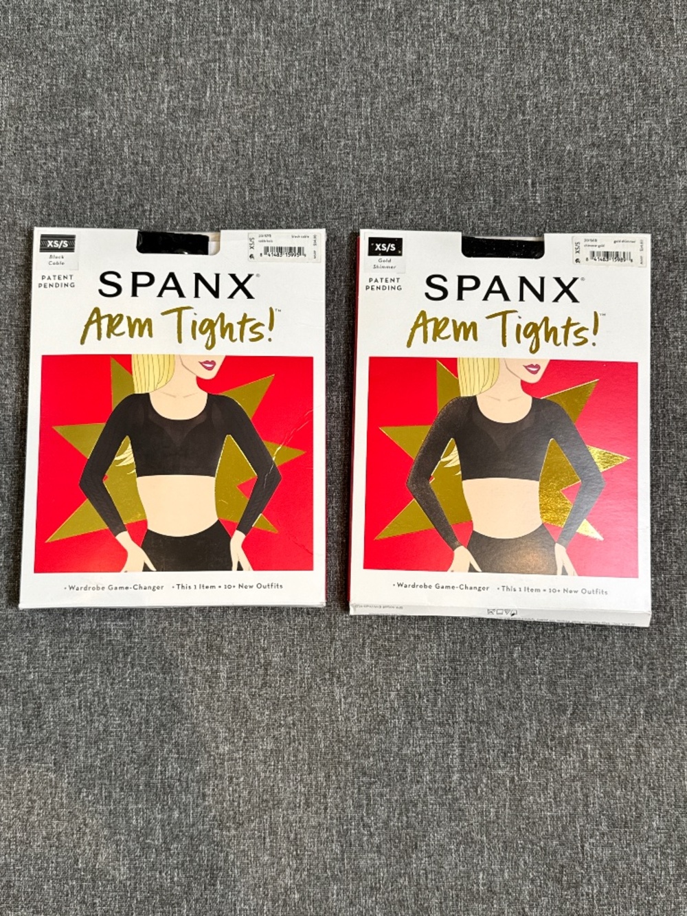 SPANX Arm Tights (Set of 2) | Black Cable & Gold Shimmer | Size XS/S | NEW